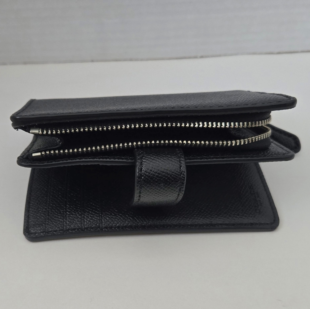 Coach Womens Medium Corner Zip Black Wallet - Picture 5 of 6